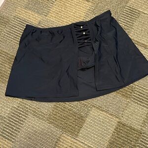 Time and Tru Black Skirt with Lace-Up Accent (m 8-10)